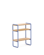 Стеллаж из ясеневого шпона цвета Tinn с синей металлической конструкцией, 70 x 60