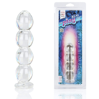 Анальная елочка из стекла Real Play - 15 см. (Цвет: прозрачный)