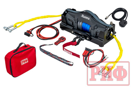 Лебёдка переносная РИФ 6000FSR c площадкой, синтетический трос