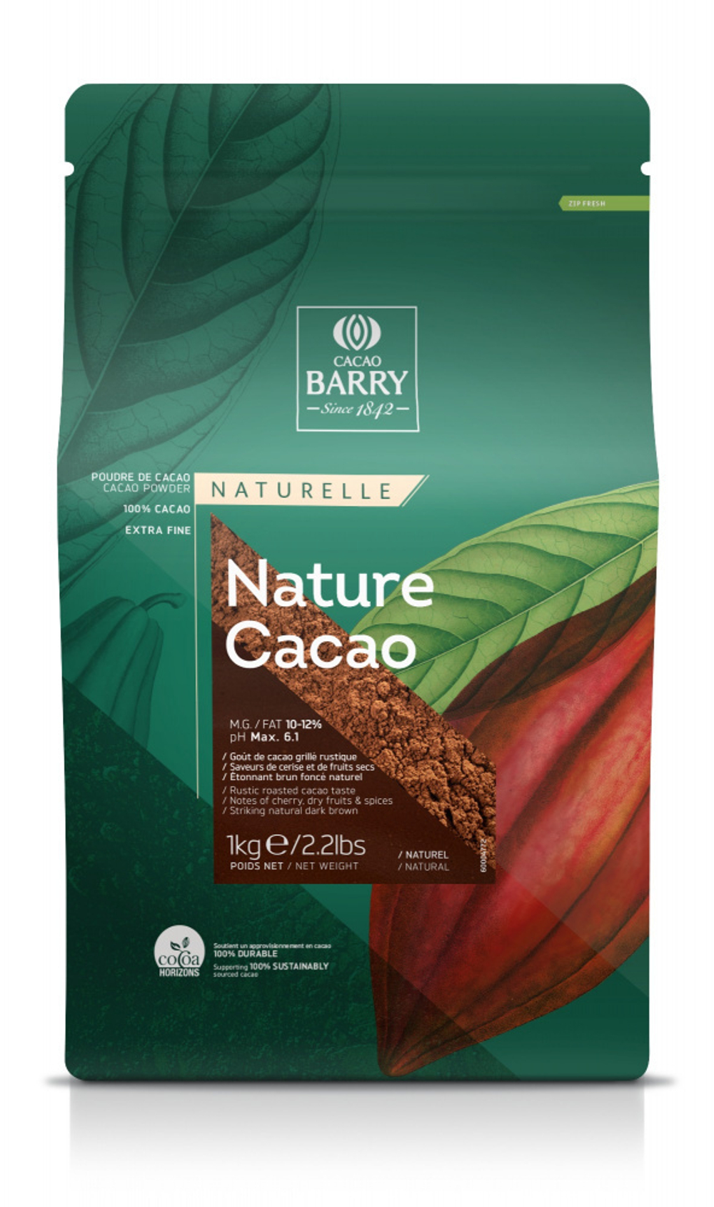 Какао-порошок алк. Cacao Barry Nature Cacao 20-22% (Пакет 1кг)