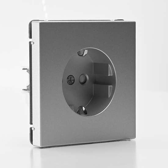 Розетка ArtGallery 16А с заземл. со шторками быстрозажим. клем. механизм алюм. SE GAL000345S