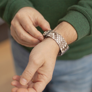 Ремешок для Apple Watch 44/45/46 mm из кожи питона, цвета Natur