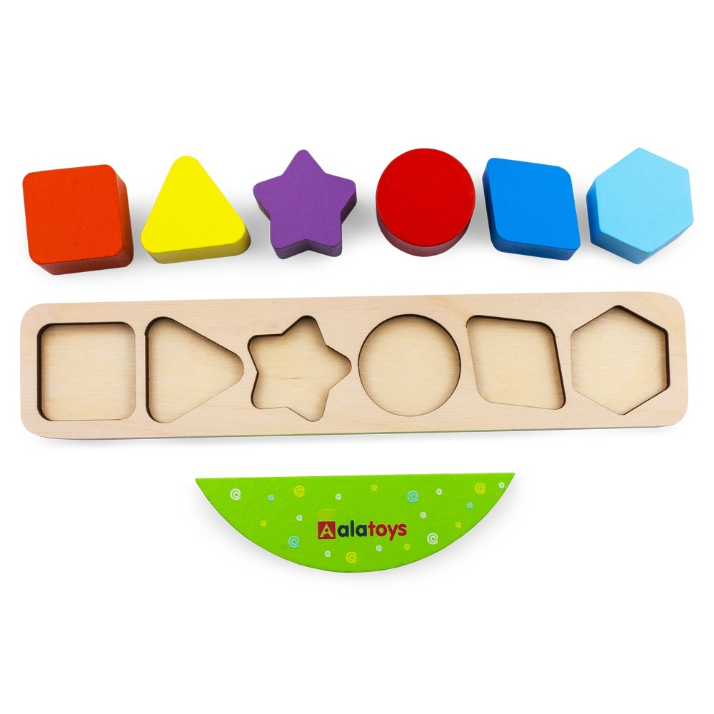 Балансир "Геометрик", развивающая игрушка для детей, обучающая игра из дерева