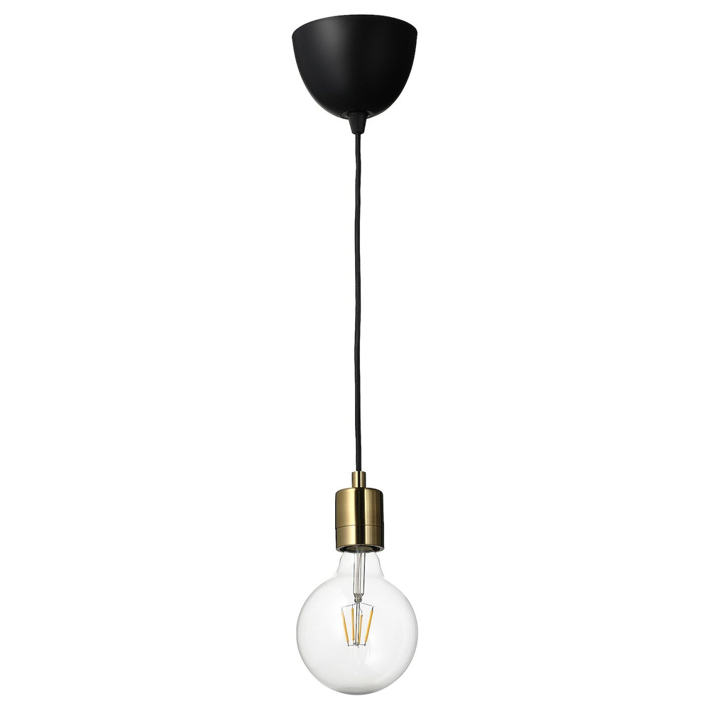 IKEA SKAFTET  (ИКЕА СКАФТЕТ)  -  / LUNNOM Подвесной светильник с лампой, латунь/прозрачное стекло
