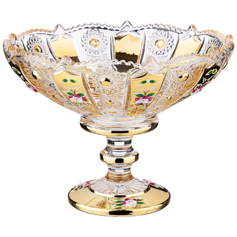 КОНФЕТНИЦА "LEFARD GOLD GLASS" 19,5*19,5 СМ. ВЫСОТА=15 СМ. (КОР=12ШТ.)