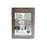 Подстилка VitaVet многоразовая, впитывающая, 5-слойная, 60х90 см, цвет хаки, 1 шт.