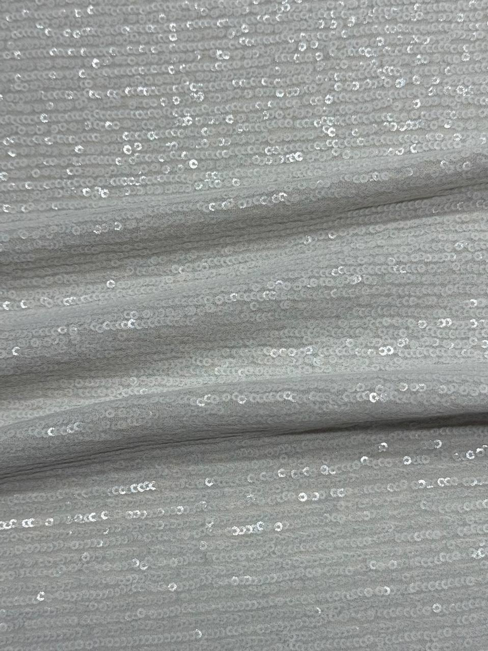 Сетка п/э с пайетками айвори