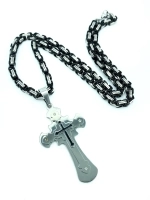 Объемная цепочка с крестиком Steel Rage толстого плетения