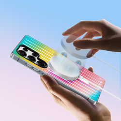 Усиленный прозрачный чехол (Gradient Rainbow) с поддержкой MagSafe от Dux Ducis для Samsung Galaxy S25 Ultra, серия Zest Series Case