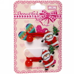 Резинки для волос детские 2шт. «Новогодняя Сказка - Дед Мороз», цвет красный, d-9см