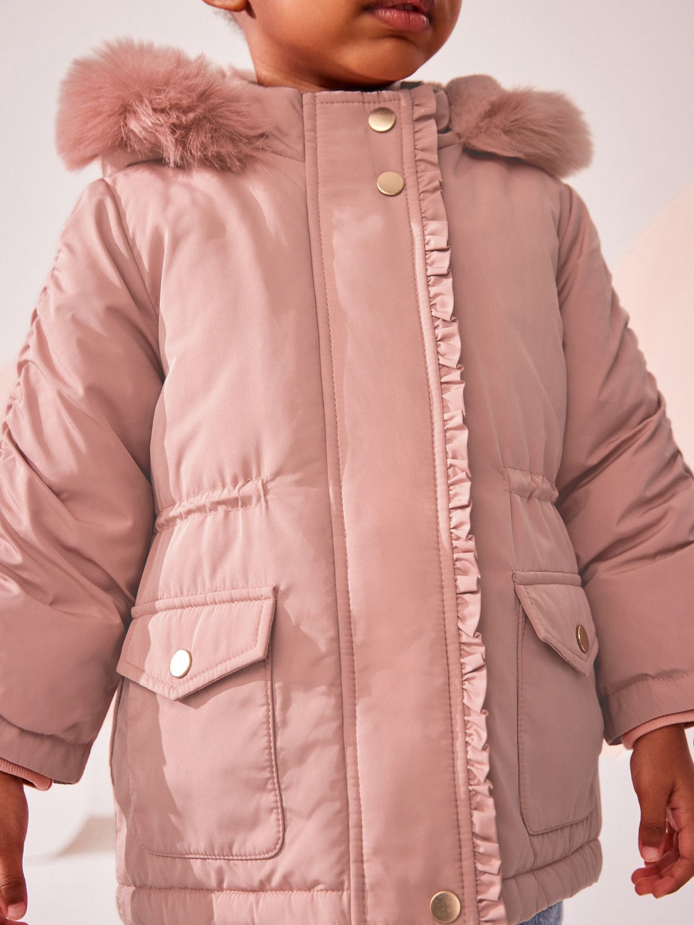Куртка утепленная с капюшоном для девочки Next Q81-815, Розовый