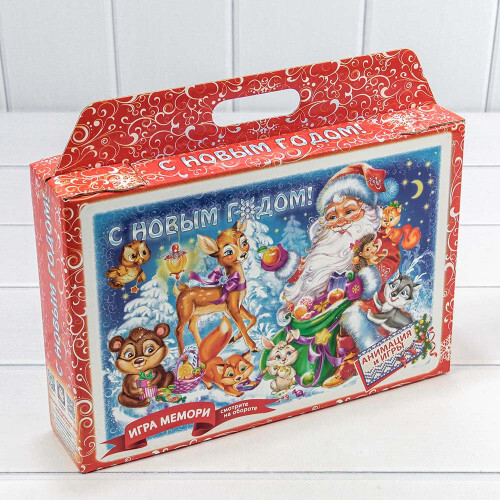 Коробка 31 х 27 х 6.5 см "Мешок подарков" Складная (Красный)