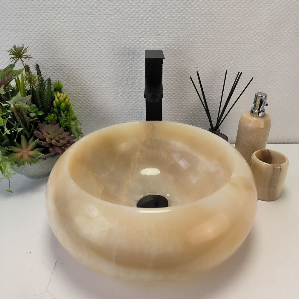 Раковина из оникса Donut Yellow Small DO-63004 40*40*15 03