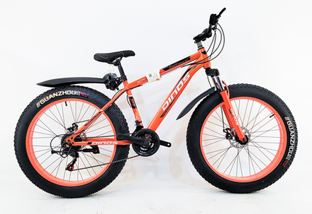 Велосипед Fatbike Dinos 26" 21скор (стальная рама, диск. тормоз) Оранжевый (DIN-31-1)