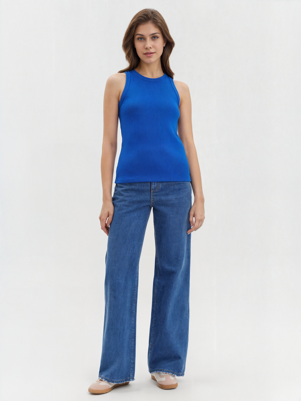 Базовый топ из эластичного хлопка