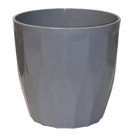 Горшок для цветов пластиковый 4,5л d-20см «Флюте» со вставкой серый шёлк