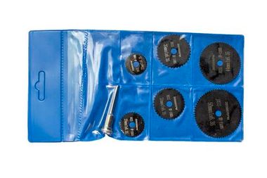 Набор кругов отрезных по дереву, пластику для дрели HSS, 7пр.(22,25,32,35,44,50мм,? хвостовика 3мм), в чехле RockForce##Rock FORCE RF-11005