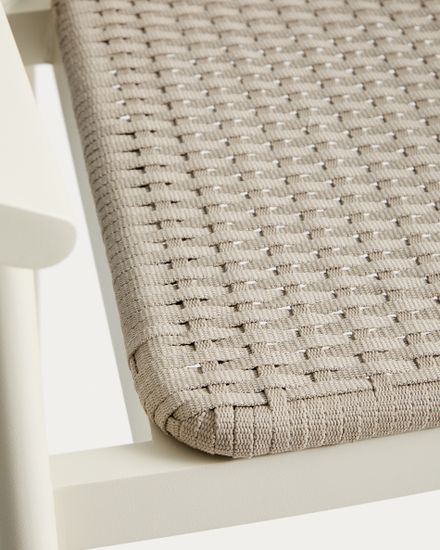 Уличный барный стул Erice из алюминия и веревки цвета экрю, 75 см