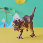 Деревянный конструктор "Тираннозавр" с набором карандашей / 130 деталей. Купить деревянный конструктор. Сборная параметрическая модель животного.