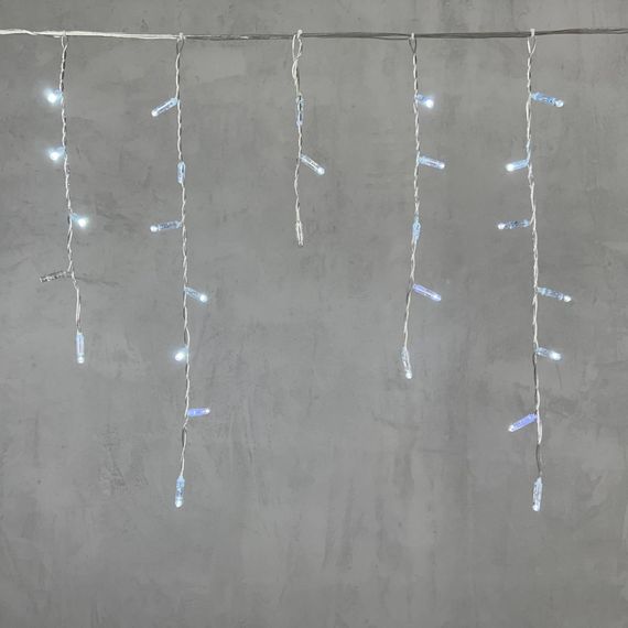 Светодиодная бахрома с колпачком 3,2*0,9 м., 180 холодных белых LED ламп, мерцание, прозрачный провод ПВХ, IP65, LTC (PIL180BLWCAP-10-2W)