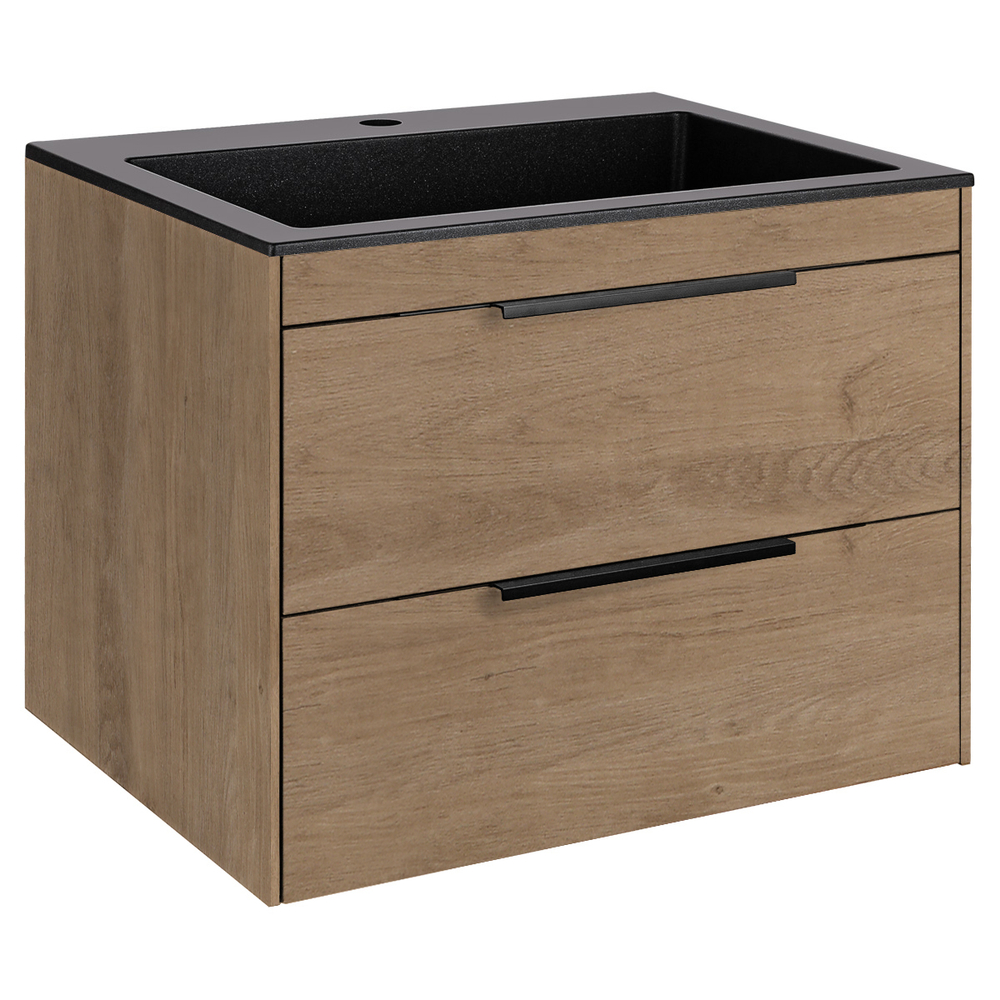 База под раковину Chiara 2D 600 подвесная, 2 выкатных ящика soft-close, N.Oak, , шт