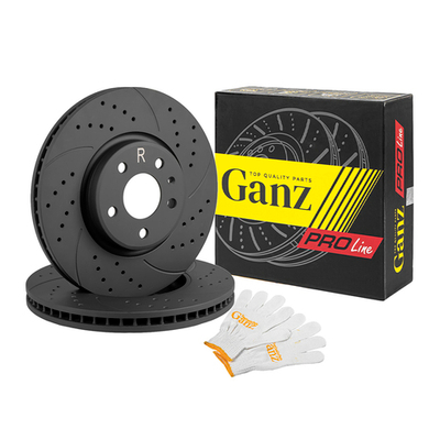 Диск тормозной передний перфорированный PRO-Line с покрытием (компл.2 шт) VAG AUDI A4/A5/S5/A6/S6/A7/Q5 08 GANZ GIJ10013S