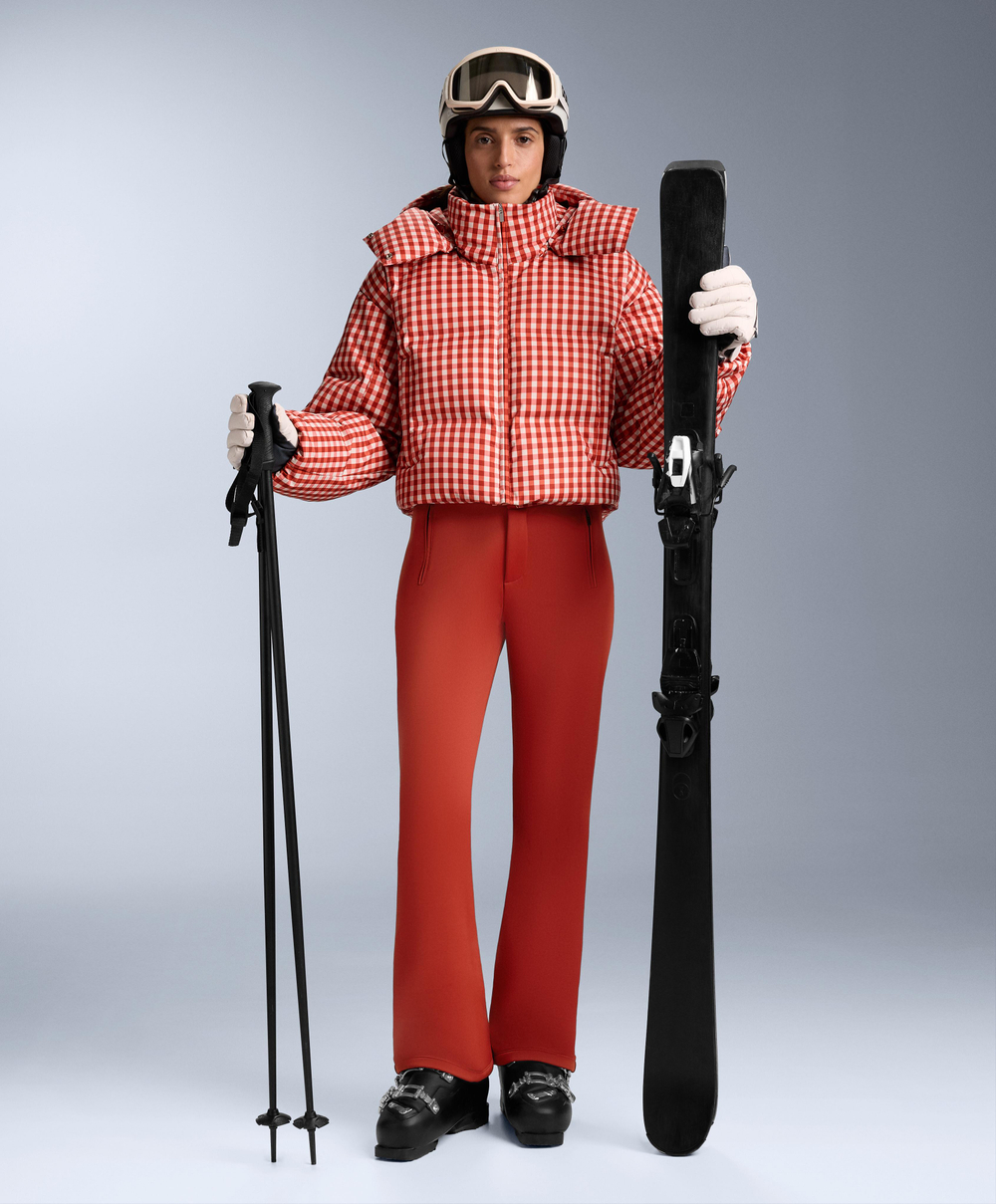 Oysho Легкий водонепроницаемый короткий пуховик Minardi Piume SKI, ярко-оранжевый