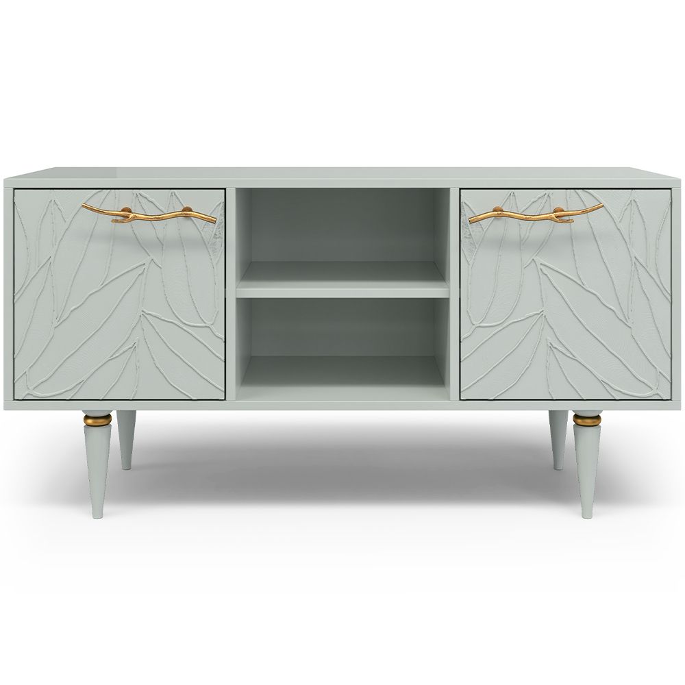 Тумба под ТВ Арт Колор leaves 117см Классик Голд Серый дым