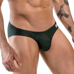 Мужские трусы слипы черные с принтом Clever Moda LABERIN LATIN BRIEF 185311