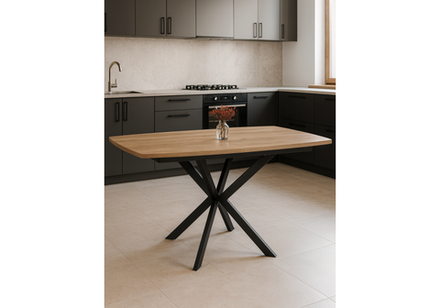 Стол деревянный Woodville Палу 130(170)х80 дуб веллингтон, черный