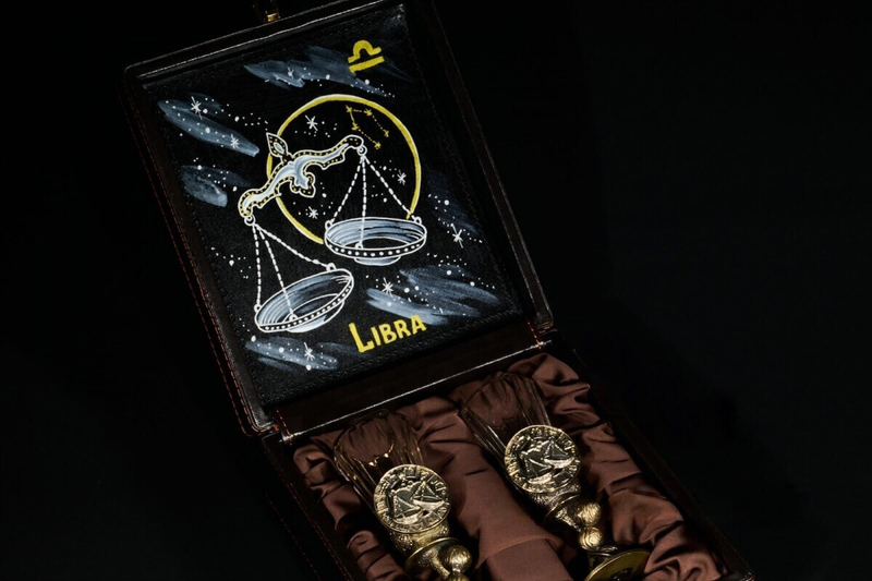 Набор лафитников для водки «Знаки Зодиака Весы» 2 шт. в подарочном футляре c художественным оформлением