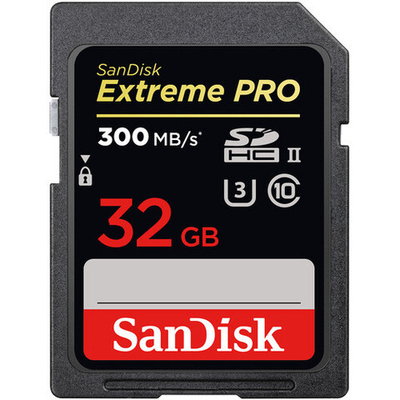 Карта памяти SanDisk Extreme Pro SDHC 32GB UHS-II U3, R/W 300/260 МБ/с