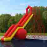 Надувная водная горка для вышки (опоры) «Стрела PRO» с одной ступенью 13*2.5*5 м