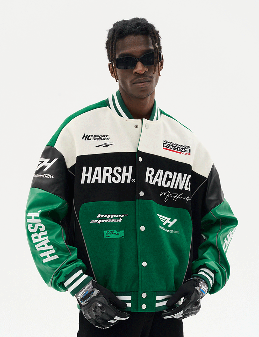 Бомбер HARSHandCRUEL "Racing" V2 Varsity Jacket