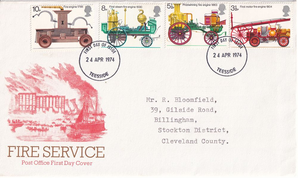 Конверт Первого дня Великобритании от 24 апреля 1974 года с четырьмя марками и спецгашенем