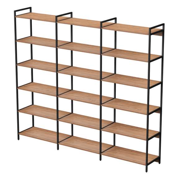 10СВТ.6.800 Стеллаж высокий тройной 6 полок, широкий (2360*400*2080)