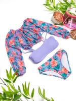 раздельный купальник 3 в 1 топ кроп парео и плавки