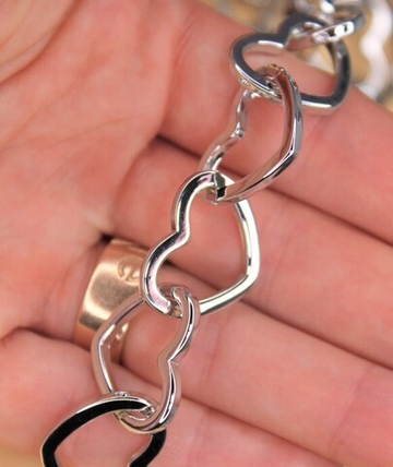 Цепь сердца крупная 20х16 мм латунь