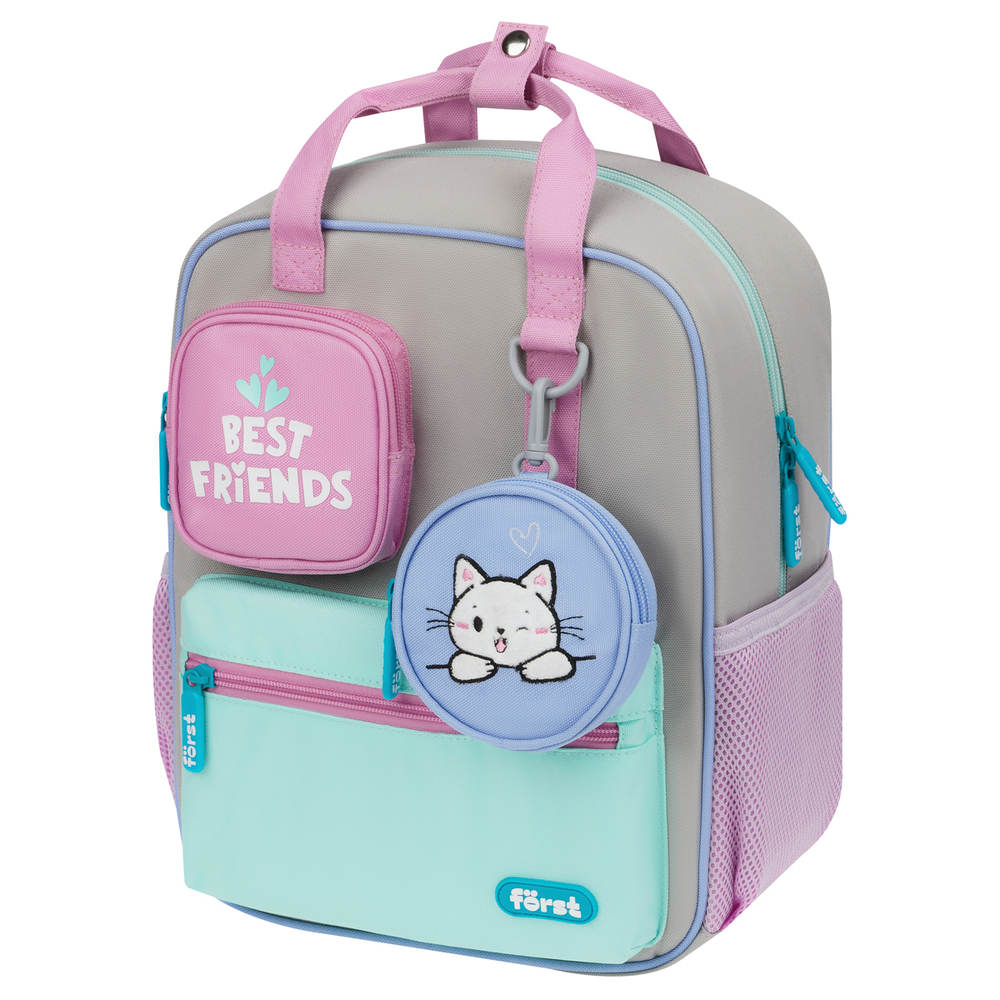 АКЦИЯ ЛИК Рюкзак Först F-Kids "Hi, Kitty!" 30,5*25,5*12,5см, 1 отделение, 5 карманов, эргономичная спинка