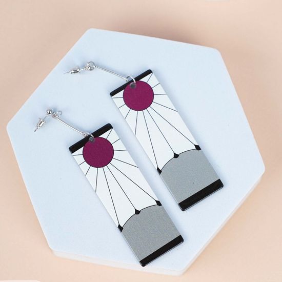 Серьги-гвоздики "Танджиро Камадо" из аниме Клинок, рассекающий демонов