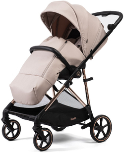 Прогулочная коляска Peppy Amici с автокреслом Verona Beige Beige рама Gold