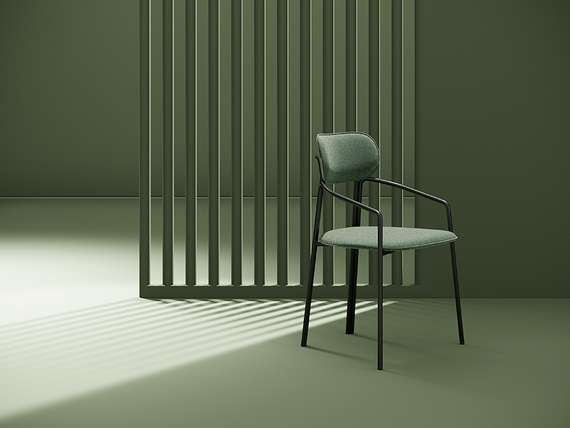 Стул Ror, Round, зеленая рогожка