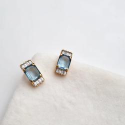 Небесно-голубые серьги Swarovski