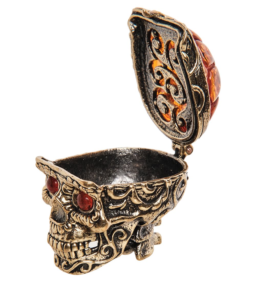 AM-3270 Шкатулка «Череп» (латунь, янтарь)