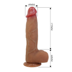 Baile Pretty Love Orton 23,5 см – телесный фаллоимитатор из жидкого силикона на присоске с рельефом вен