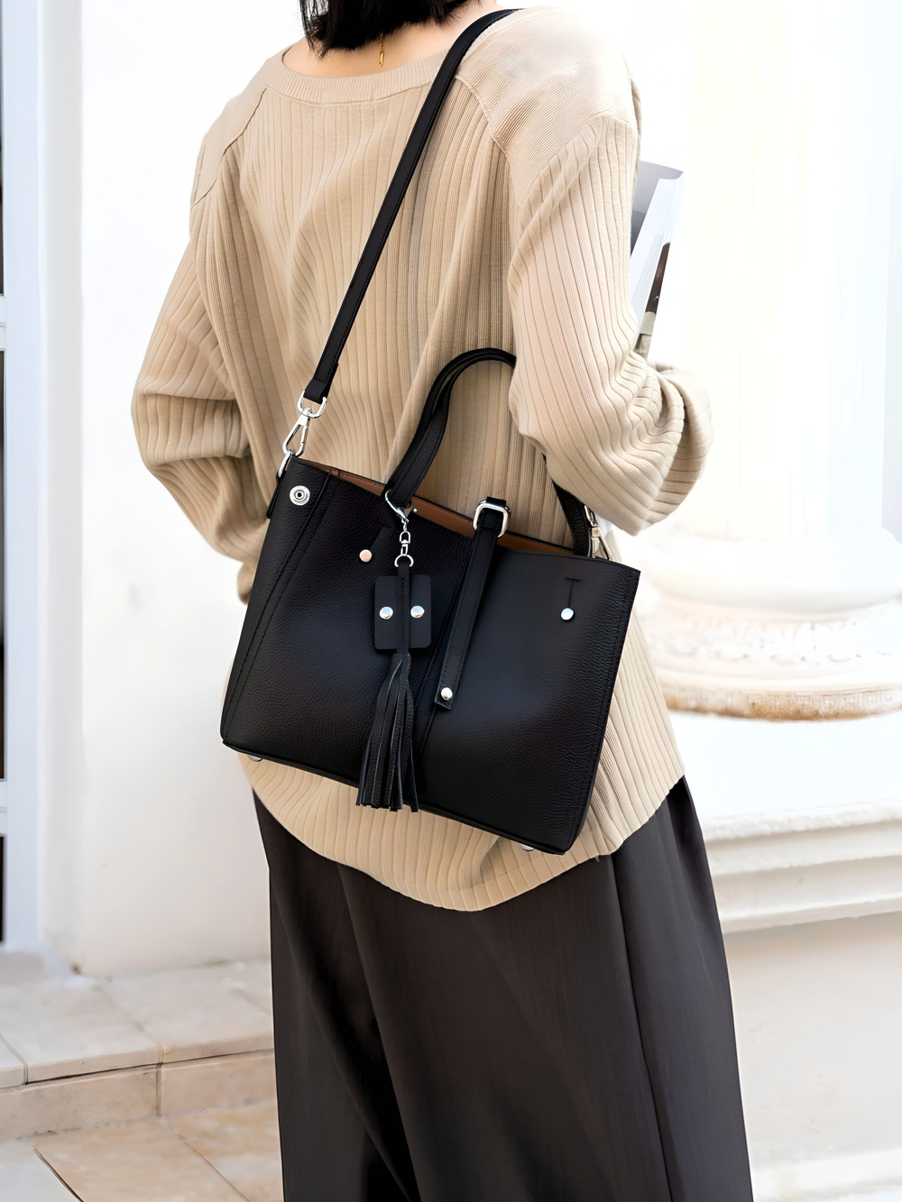 женская сумка на плечо из натуральной кожи