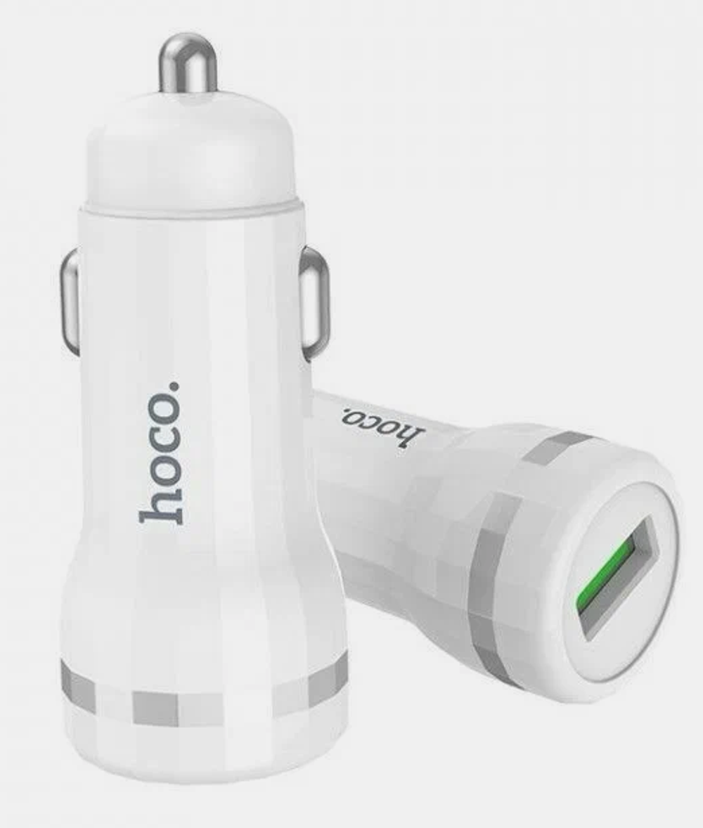 Автомобильный адаптер питания HOCO Z27A 3.0A QC 3.0 (белый)