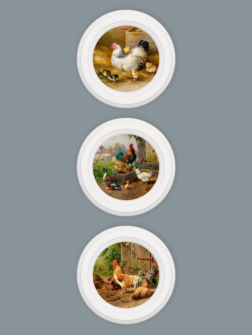 Картины на стену для интерьера на холсте в раме набор 3 шт 17,5 см