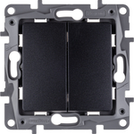 Выключатель 2х-клавишный 10А 250В антрацит ETIKA Legrand