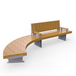 Скамейка Rail Road 03 с подлокотниками и поворотом